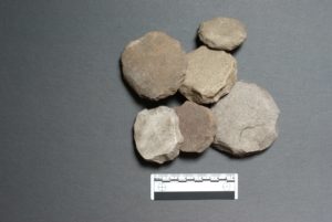 Stone discs from Medieval Cromarty. Photo by Ann Clarke